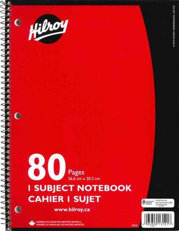 Hilroy 1 Subject Notebook (1 unit)