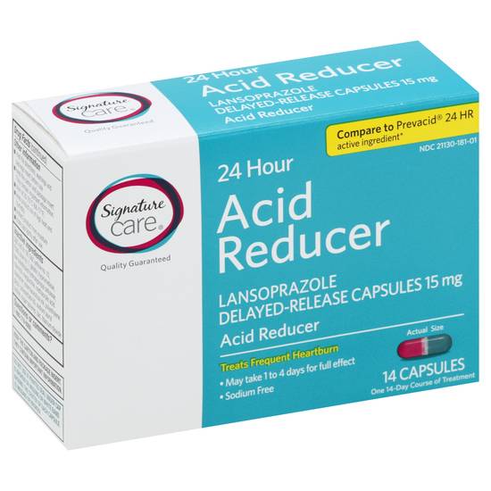 Signature Care Lansoprazole 15 mg Acid Reducer Capsules