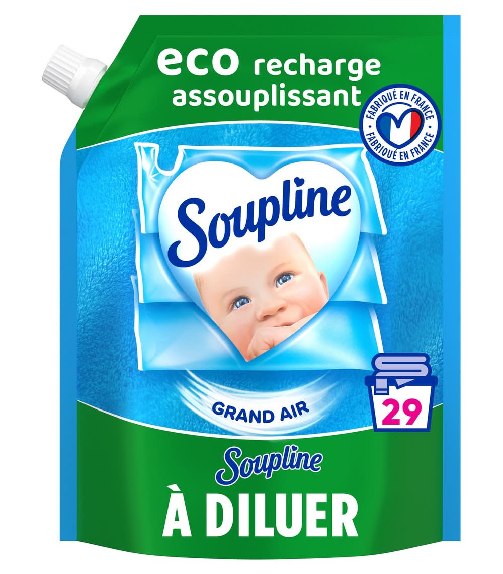 Soupline - Adoucissant à diluer recharge écologique 29 lavages (600ml)