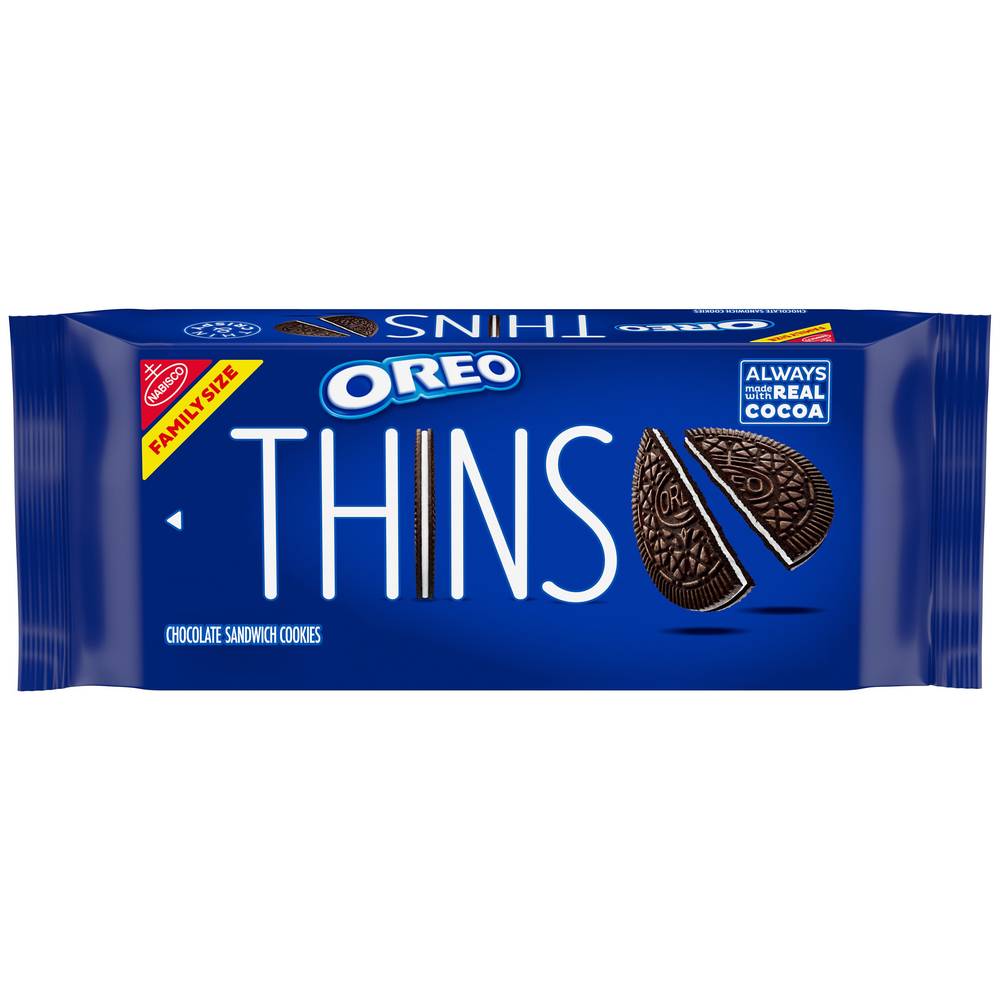 Nabisco Oreo Thins Family Size Sandwich Cookies, Chocolate (11.78 oz)