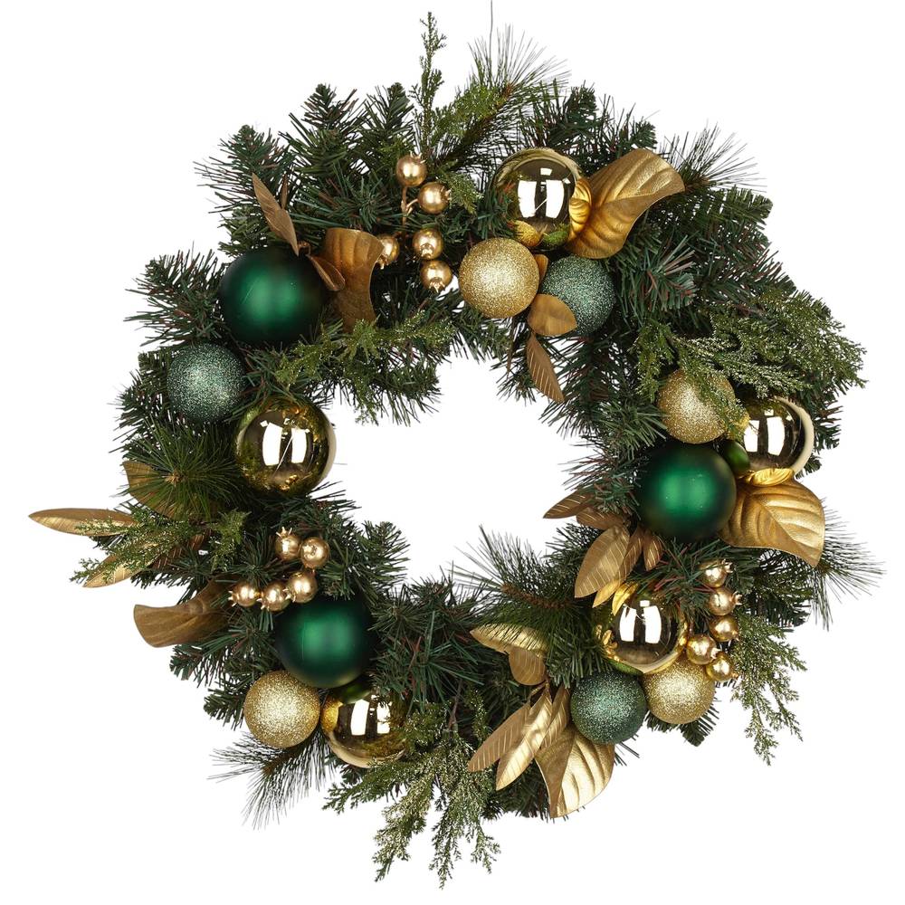 Holiday Living 28-in Indoor Green Pine Artificial Christmas Wreath | 24LOW-F27R