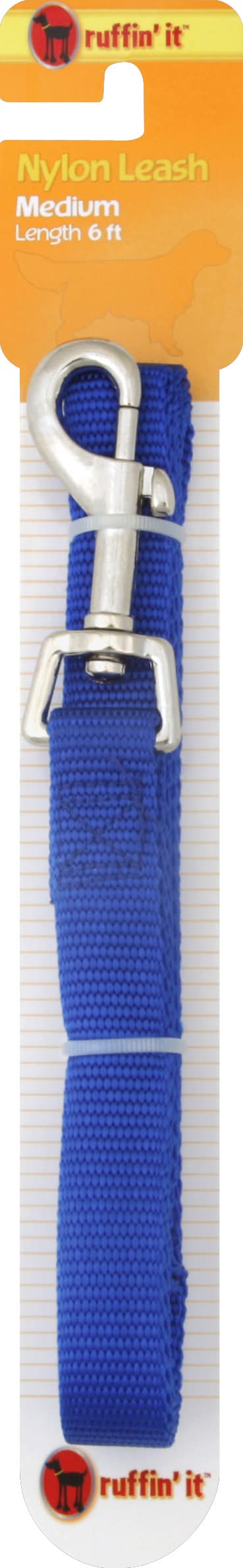 Ruffin' It Nylon Leash, 6 Ft-Medium, Blue (0.7 oz)
