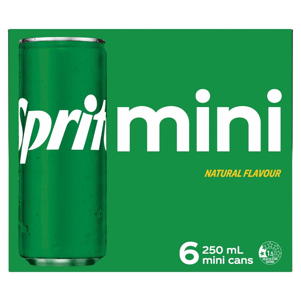 Sprite Mini Soft Drink, Lemon-Lime (6 x 250mL)