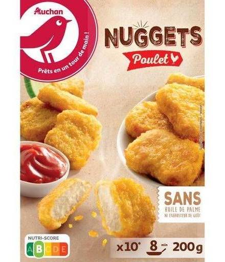 Auchan nuggets de poulet 10 pièces 200g
