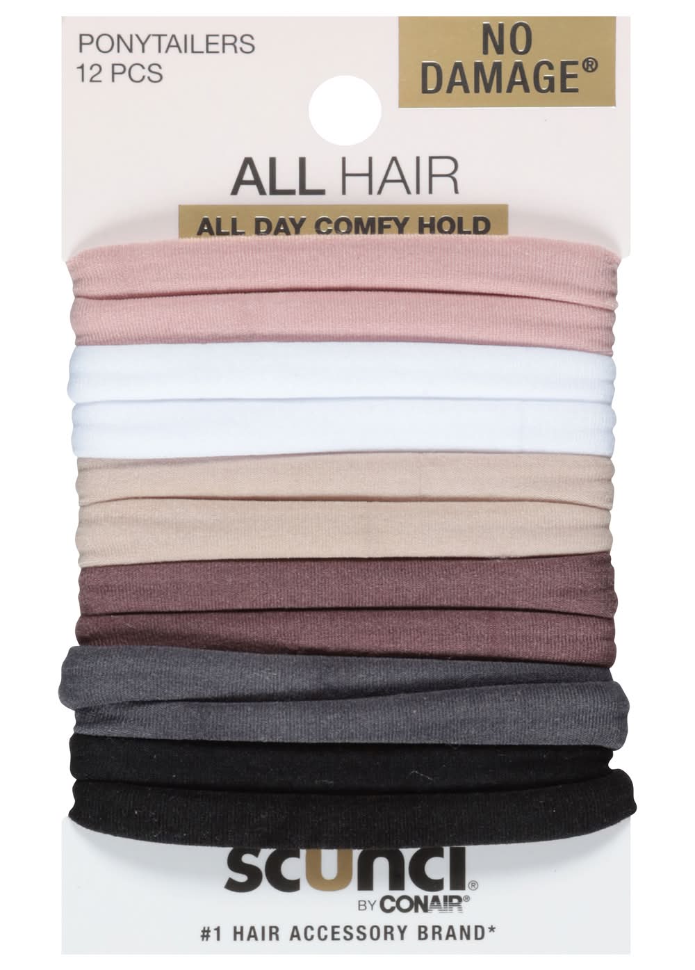 Scunci No Damage All Hair Ponytailers, Assorted (10 g, 12 ct)