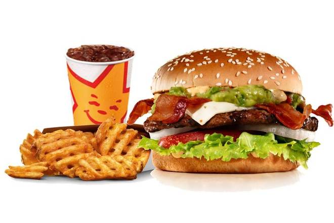 【女性に人気】ワカモレベーコンバーガーセット Guacamole Bacon Burger Combo