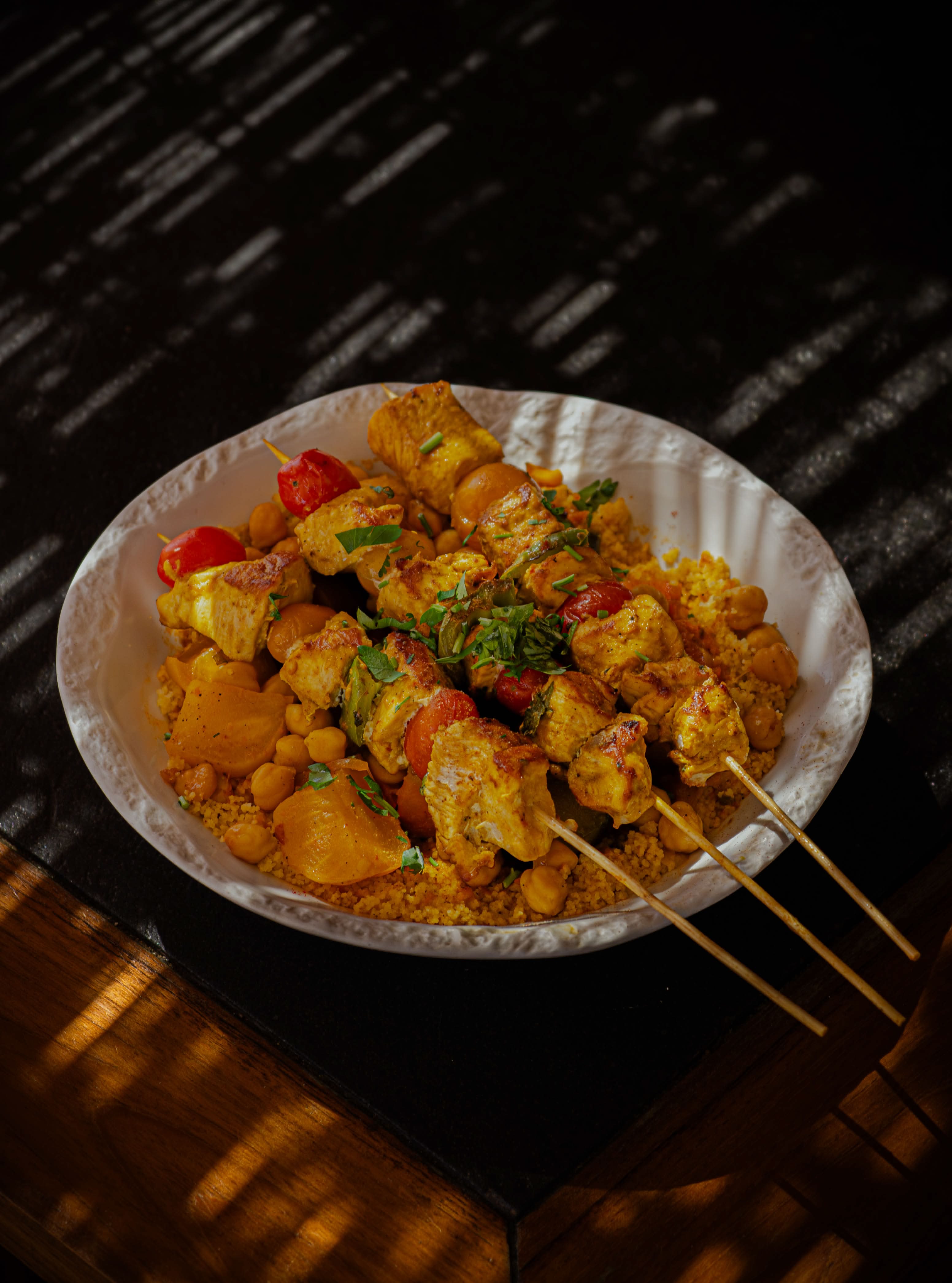 Couscous brochettes de poulet