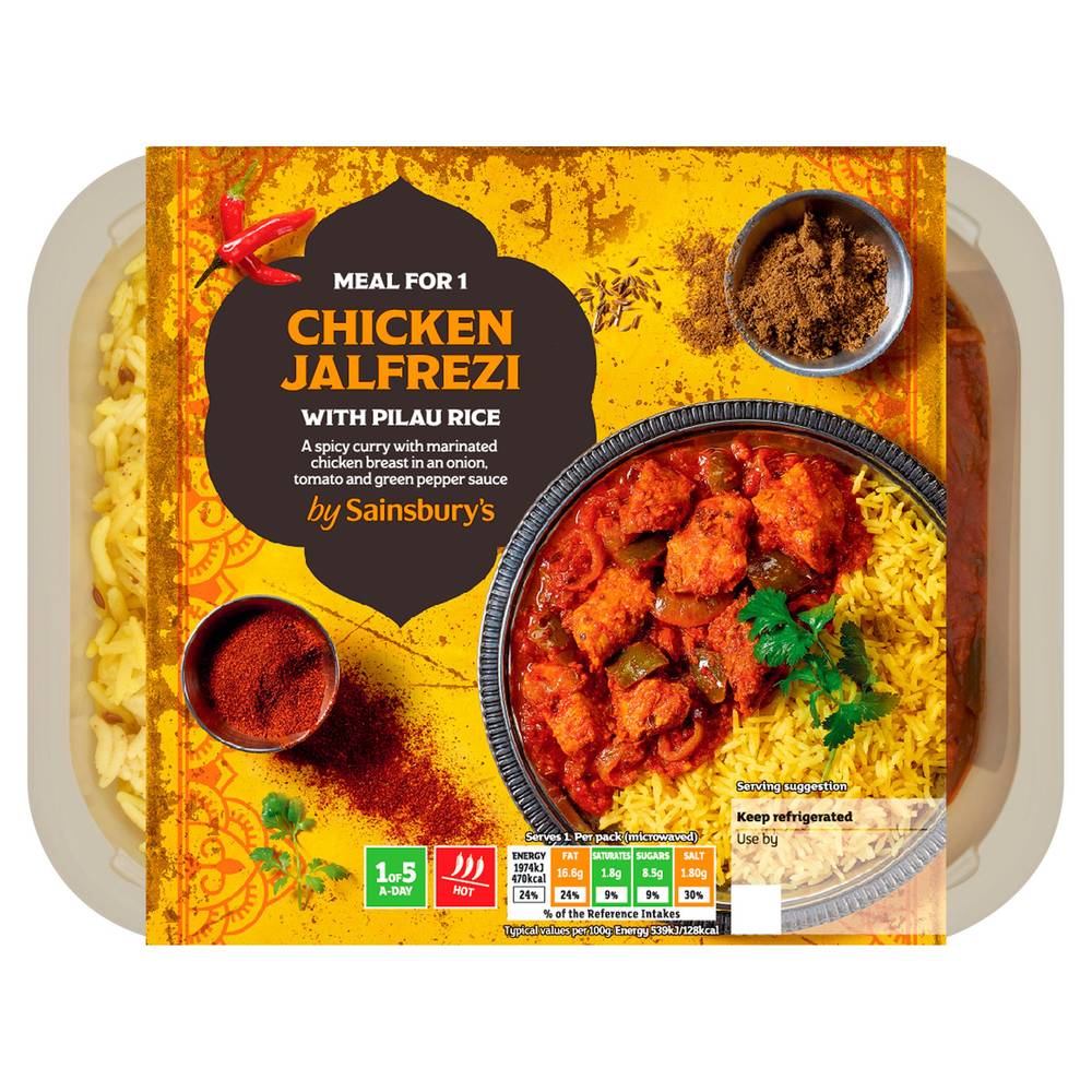 Sainsbury's Chicken Jalfrezi with Pilau Rice Ready Meal for 1 400g