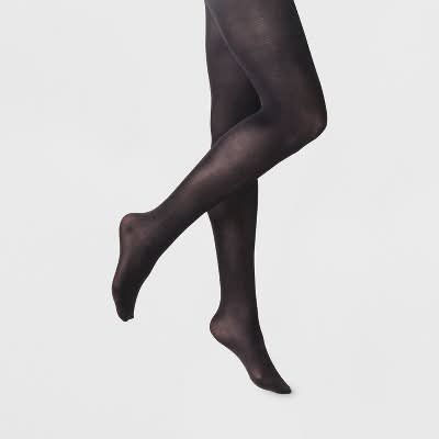 A New Day Women's 50d Opaque Control Top Tights Pantyhose, L-XL, Black