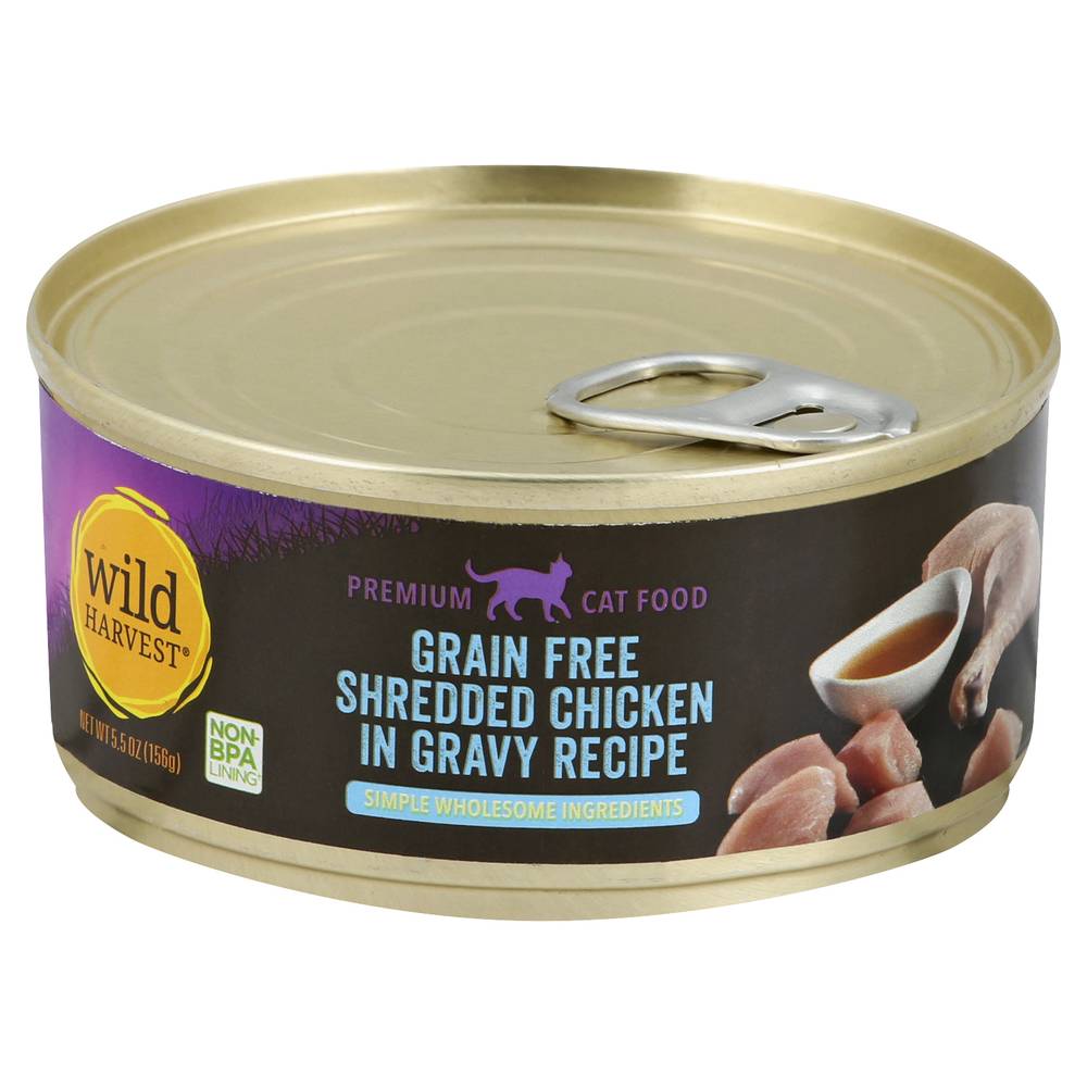 Wild Harvest Grain Free Shredded Chicken in Gravy Cat Food (5.5 oz)