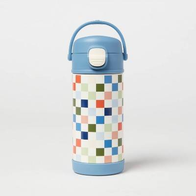 Pillowfort Kid's Stainless Steel Portable Drinkware Water Bottle 12 oz, Blue