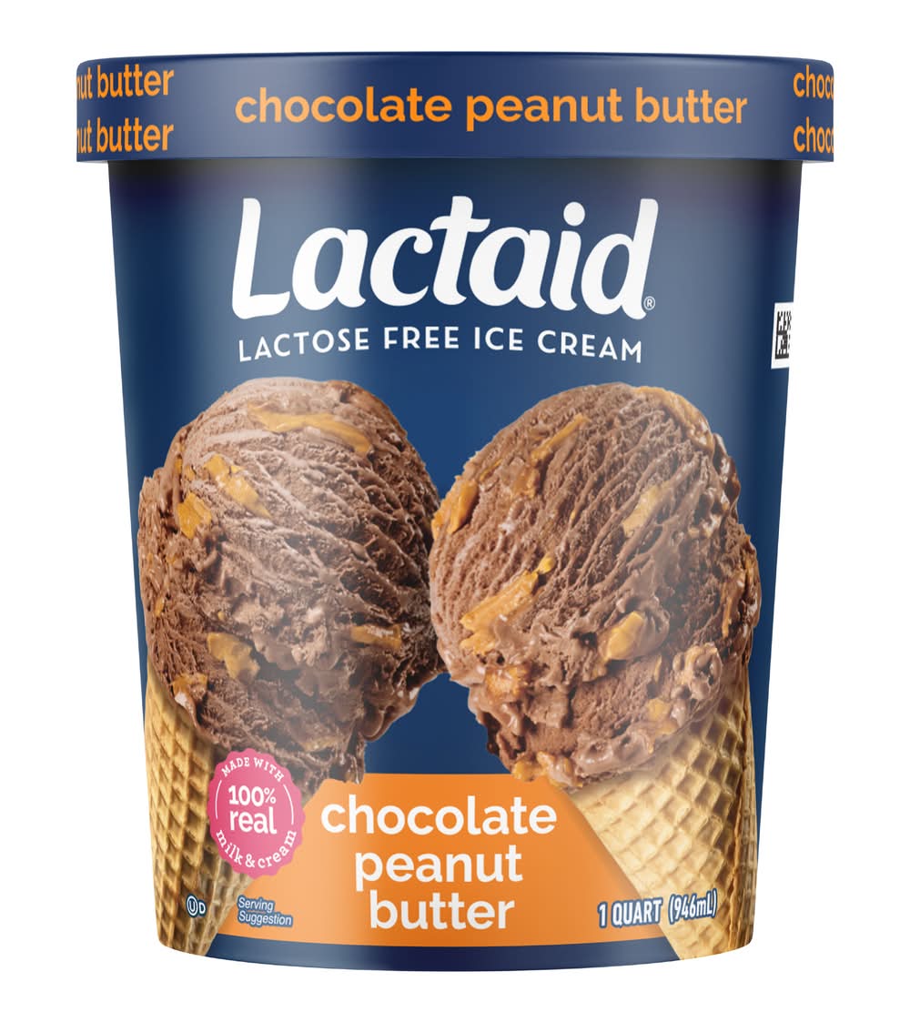 Lactaid 100% Lactose Ice Cream, Peanut Butter Chip (1 qt)