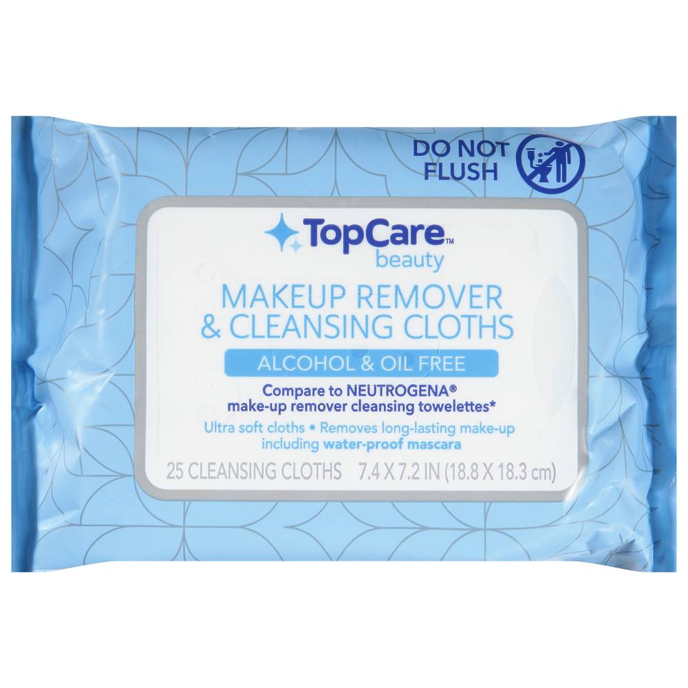 Topcare Makeup Remover & Cleansing Cloths, Alcohol & Oil Free 25 Ea