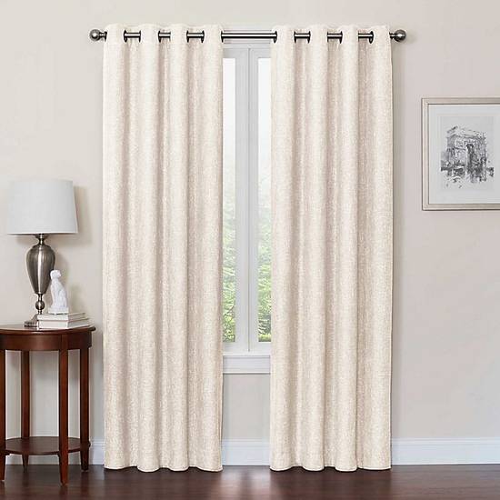 Design Solutions Quinn 84-Inch Grommet 100% Blackout Window Curtain Panel in Ivory (Single)