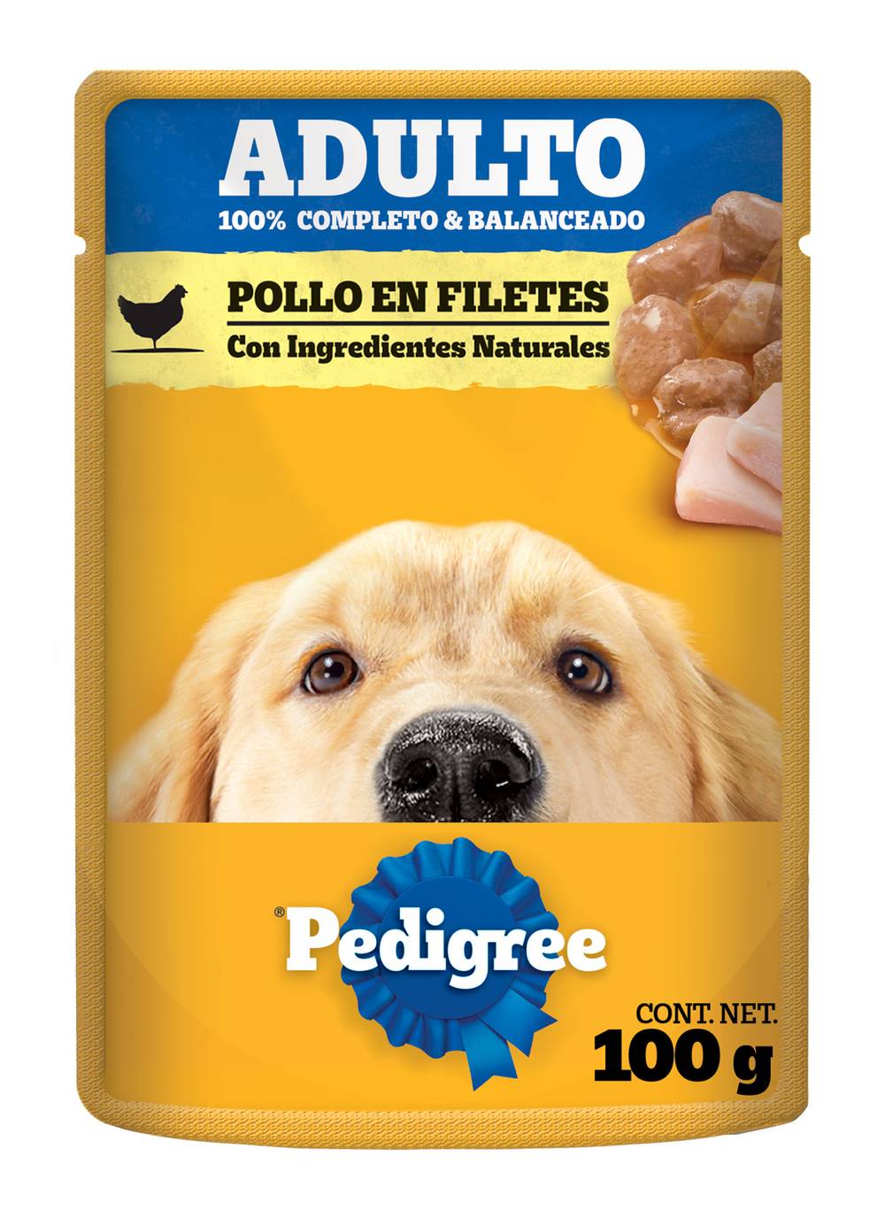 Pedigree · Alimento húmedo pollo en filetes para perro, Adulto (100 g)