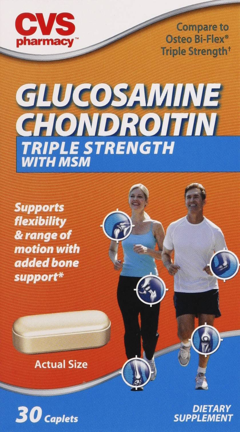 CVS Pharmacy Triple Strength Glucosamine Chondroitin Caplets With Msm