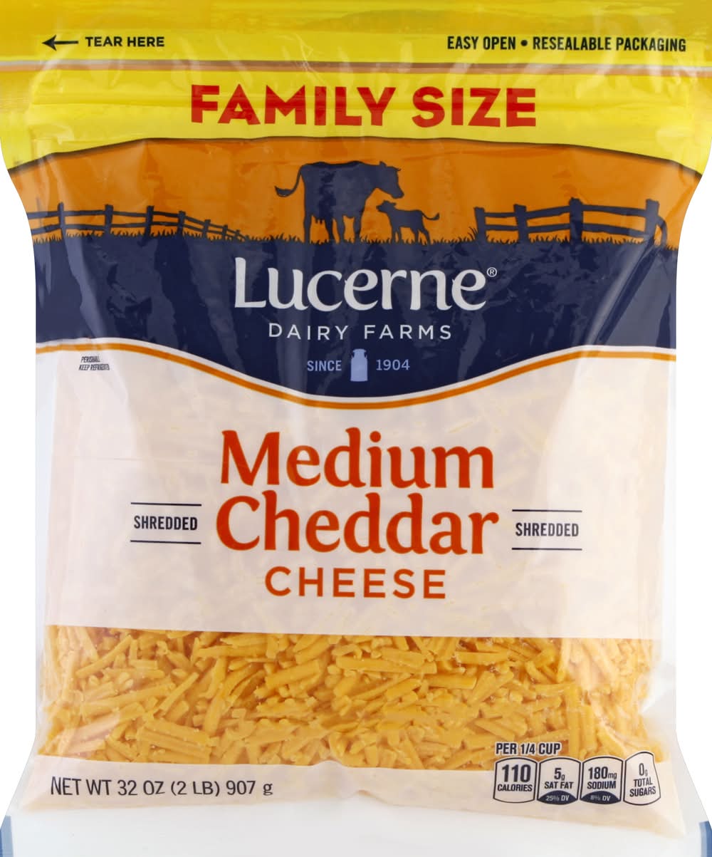 Lucerne Shredded Medium Cheddar Cheese (32 oz)