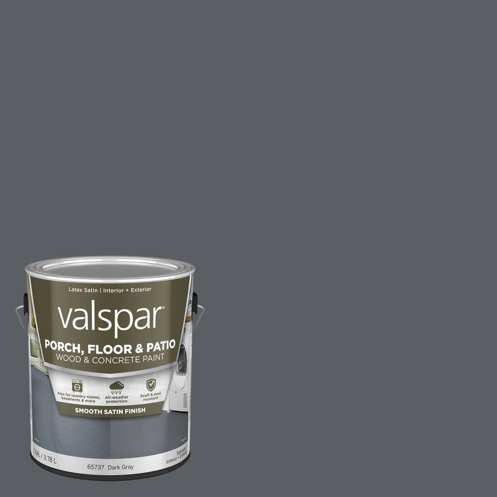 Valspar Dark Gray Satin Interior/Exterior Porch and Floor paint (1-Gallon) | 009.0065737.007