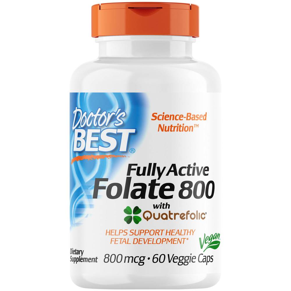 Folate 800 With Quatrefolic - Supports Healthy Fetal Development - 800 Mcg (60 Capsules)