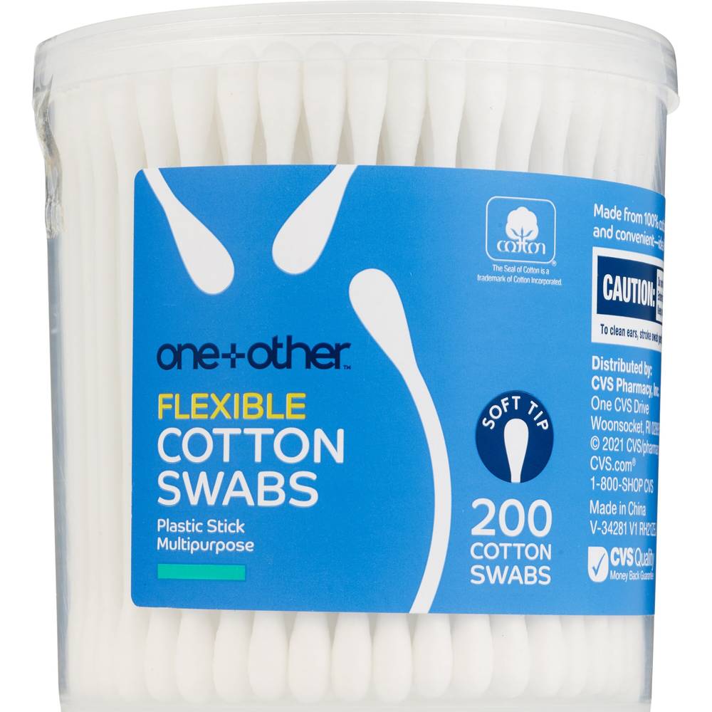 One+Other Flexible Cotton Swabs, 200Ct