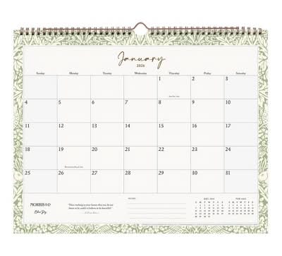 Morris & Co. by Blue Sky 15"x12" 2026Wirebound Monthly Wall Calendar Multi Design