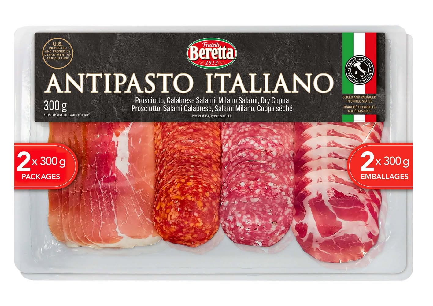 Fratelli Beretta - Antipasto Italiano, 2 × 300 G Emballages / Fratelli Beretta, Antipasto Italiano, 2 × 300G Packages