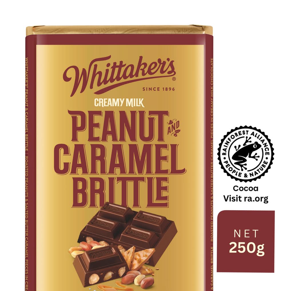 Whittaker's Creamy Milk Chocolate Block, Peanut & Caramel Brittle (250g)