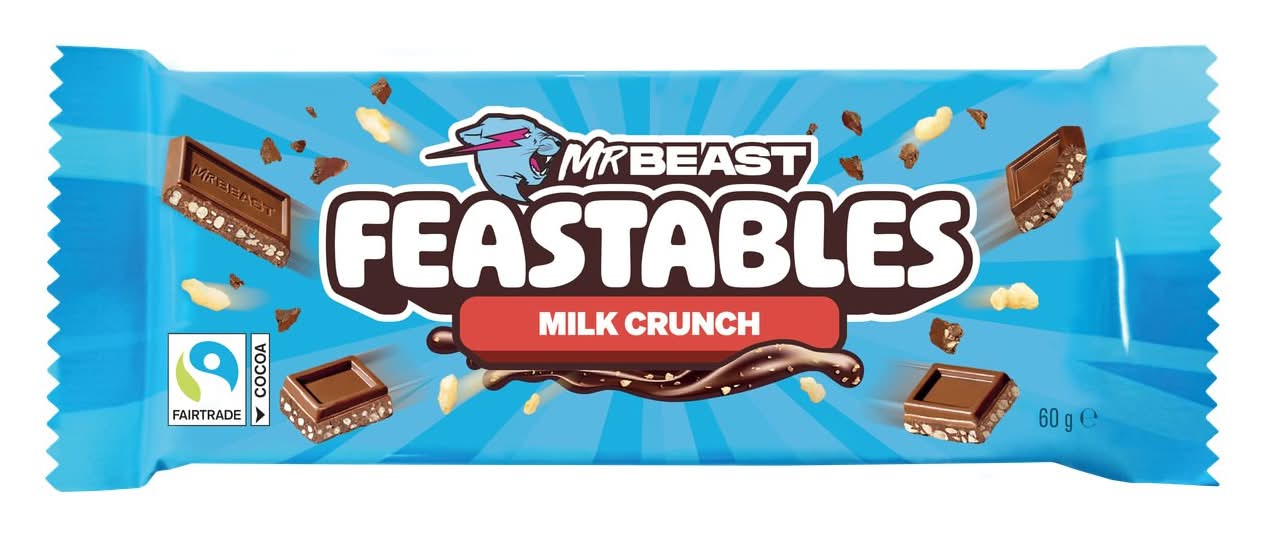 Feastables - Barre de chocolat au lait croustillante (60g)