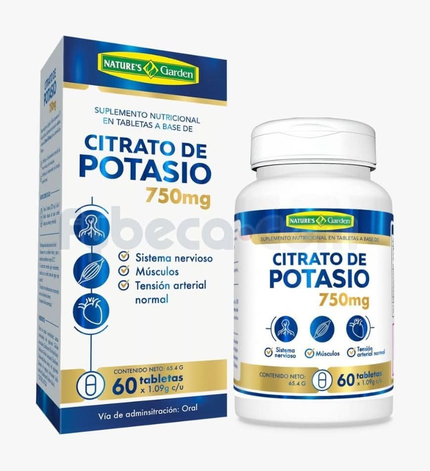 Citrato De Potasio Nature´S Garden 750 Mg F/60