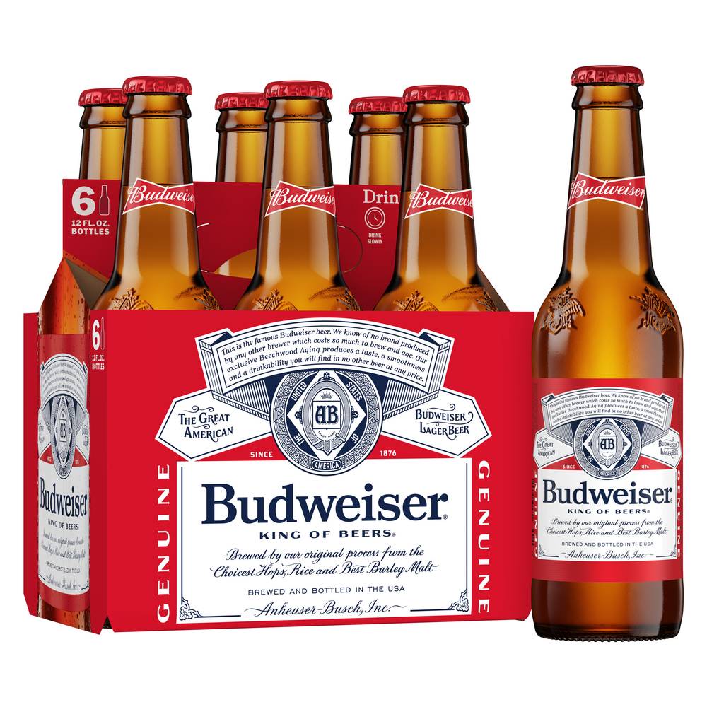 Budweiser American Style Lager Beer (6 ct, 12 fl oz)
