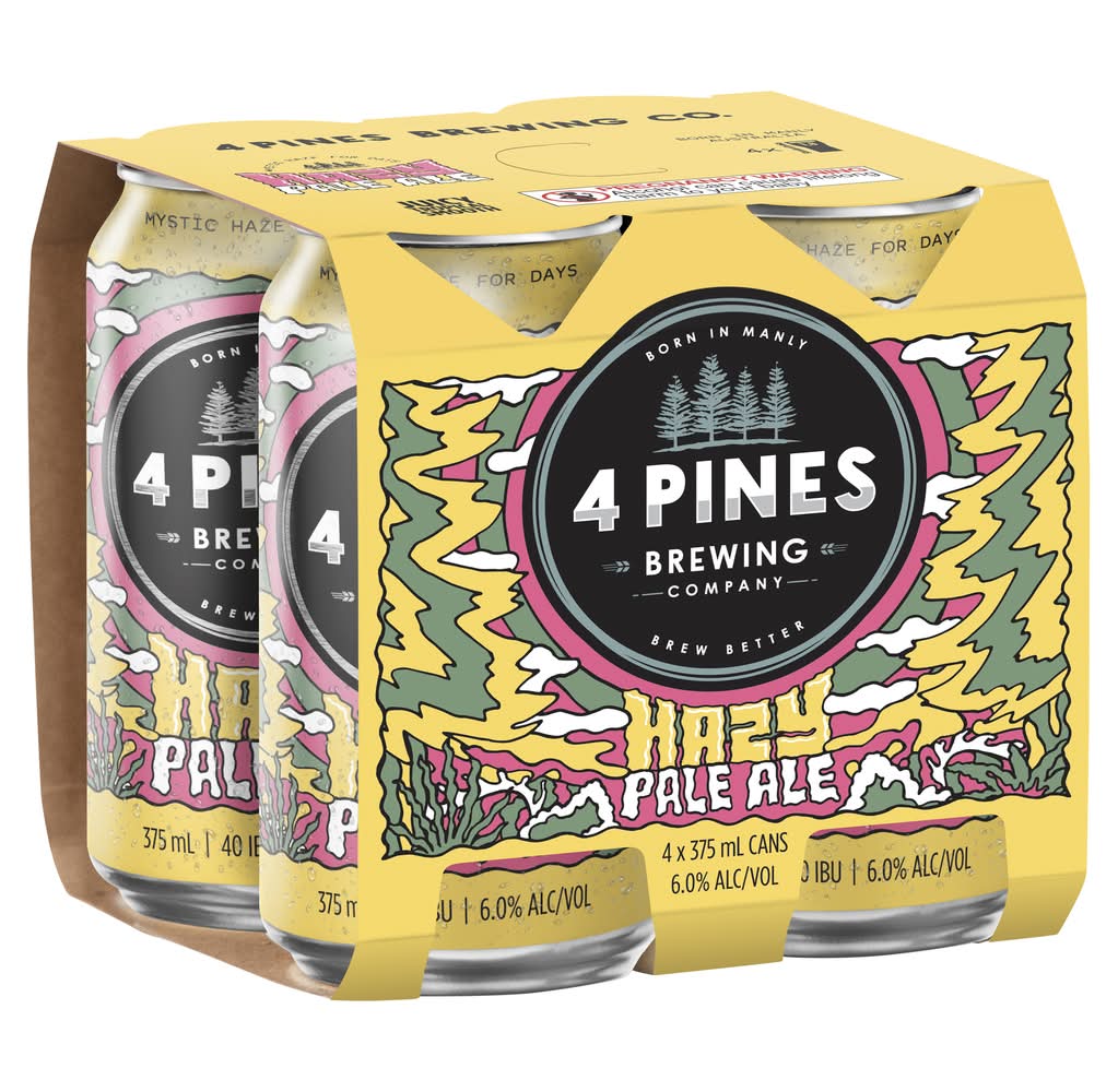 4 Pines Hazy Pale Ale Beer (4 x 375mL)