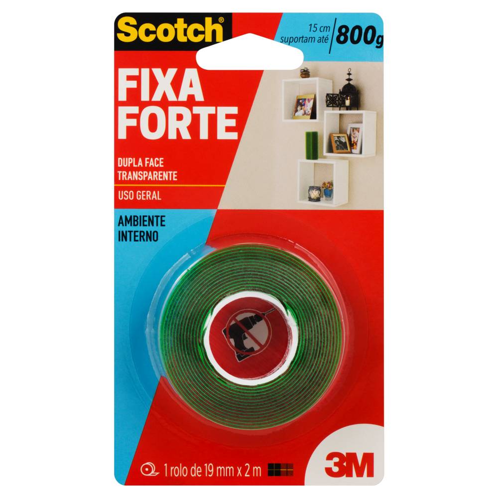 Scotch fita adesiva dupla face fixa forte 19mmx2m