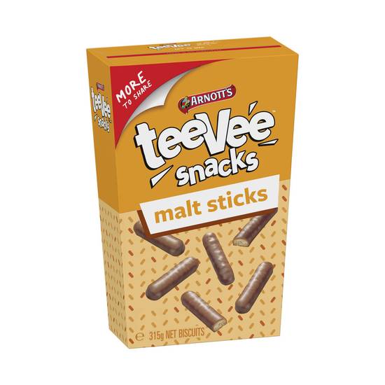 Arnotts Teevee Snacks Value Pack Biscuits Malt Sticks 315g