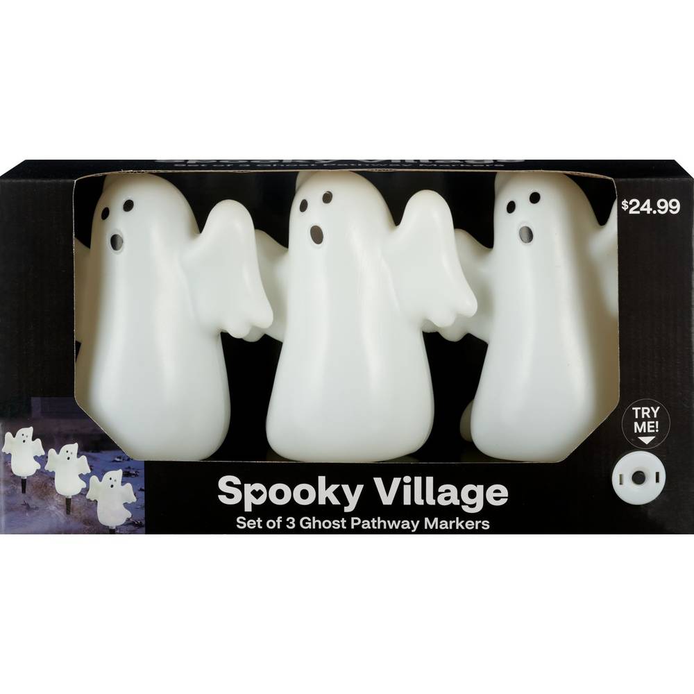 Spooky Village Ghost Pathway Markers, Set Of 3, 16 In