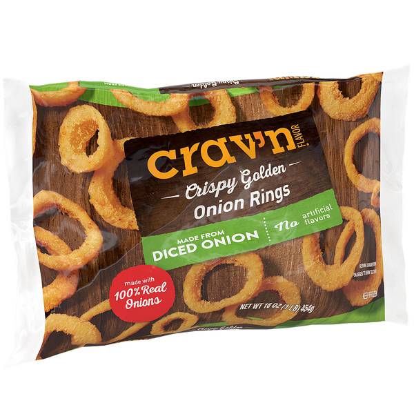 Crav'N Flavor Onion Rings, Crispy Golden