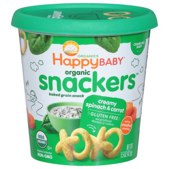 Happy Baby Organics Creamy Spinach & Carrot Snackers