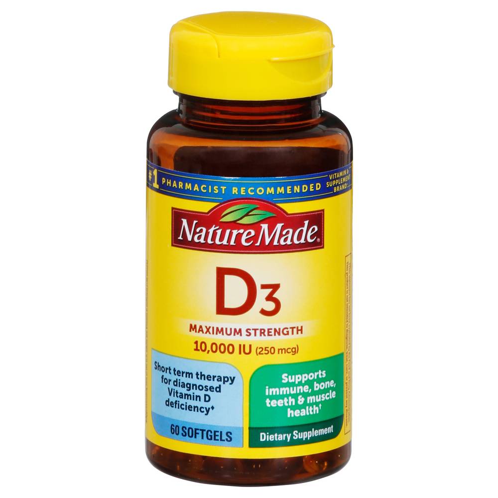 Nature Made Maximum Strength 10,000 Iu Softgels Vitamin D3 Softgels