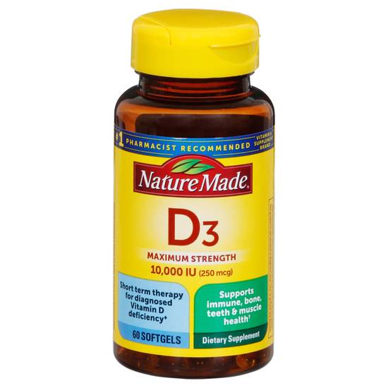 Nature Made Maximum Strength 10,000 Iu Softgels Vitamin D3 Softgels
