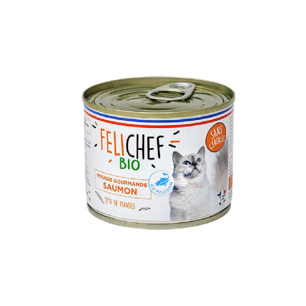 Mousse saumon chat adulte 200g - FELICHEF - BIO