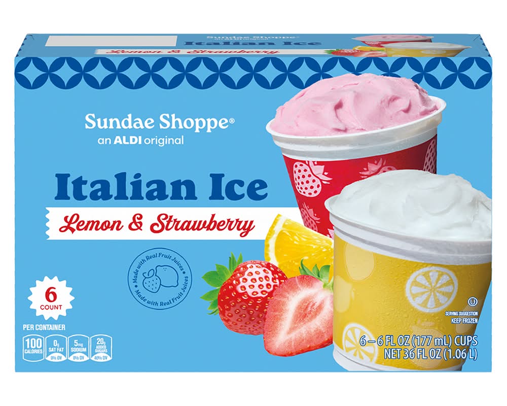 Sundae Shoppe Lemon and Strawberry Italian Ice