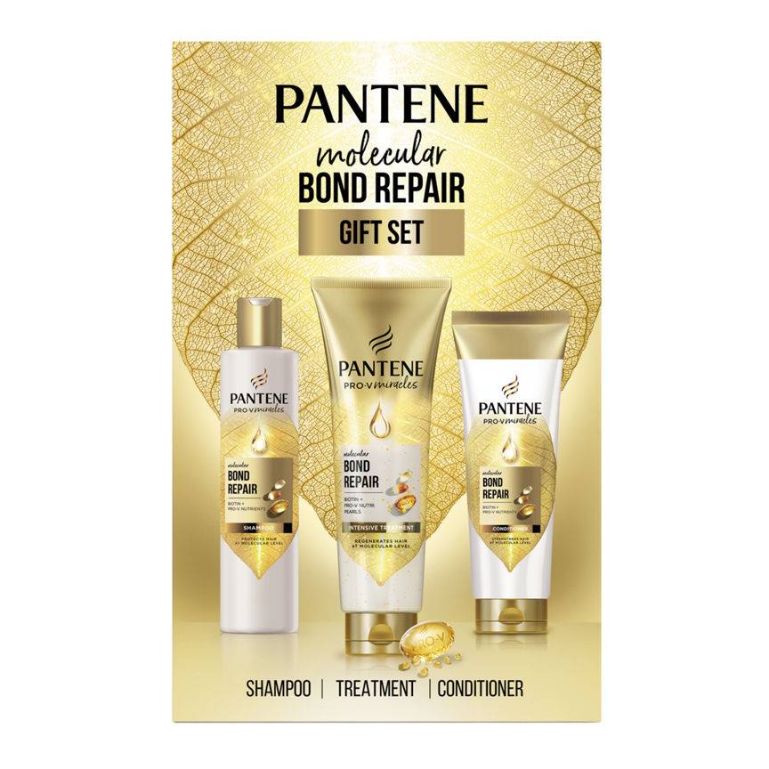 Pantene Molecular Bond Repair Gift Set: Shampoo, Conditioner, Treatment