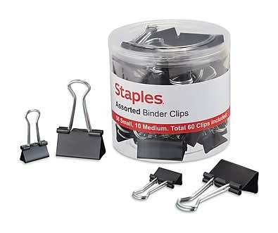 Spls Asst Binder Clips 60Ct