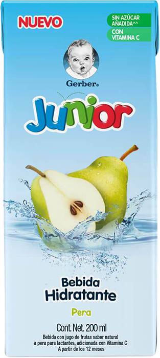 Gerber · Junior bebida hidratante con jugo de frutas, pera (200 ml)