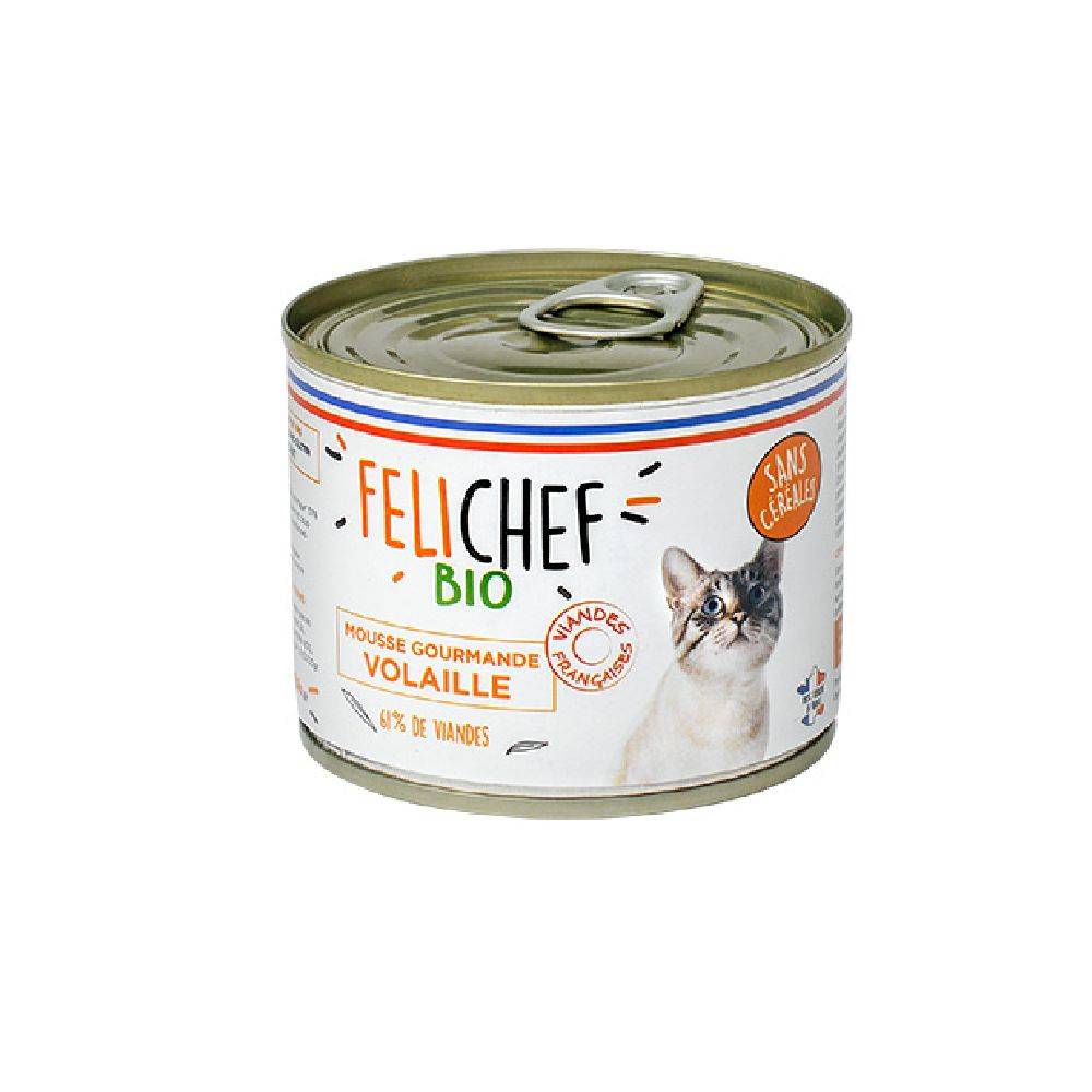 Mousse volaille chat adulte 200g - FELICHEF - BIO