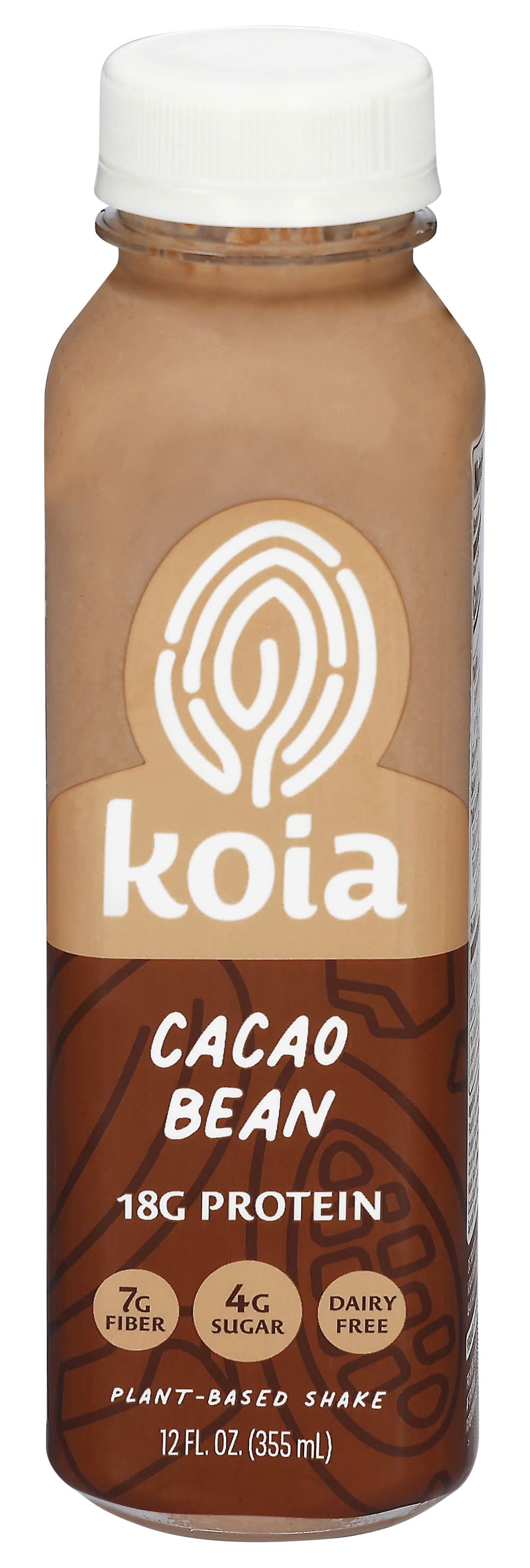 Koia Gluten Free Plant-Based Protein Shake, Cacao Bean (12 fl oz)