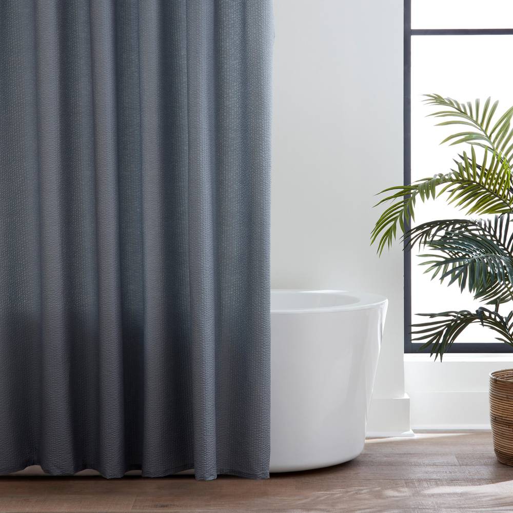 Origin 21 72-in W x 72-in L Gray Solid Mildew Resistant Polyester Shower Curtain | TXTBARK-020-106