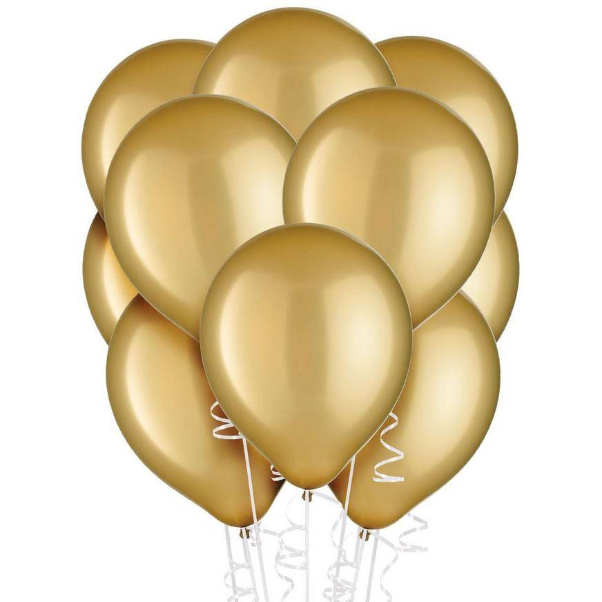 Uninflated 72ct, 12in, Gold Pearl Balloons