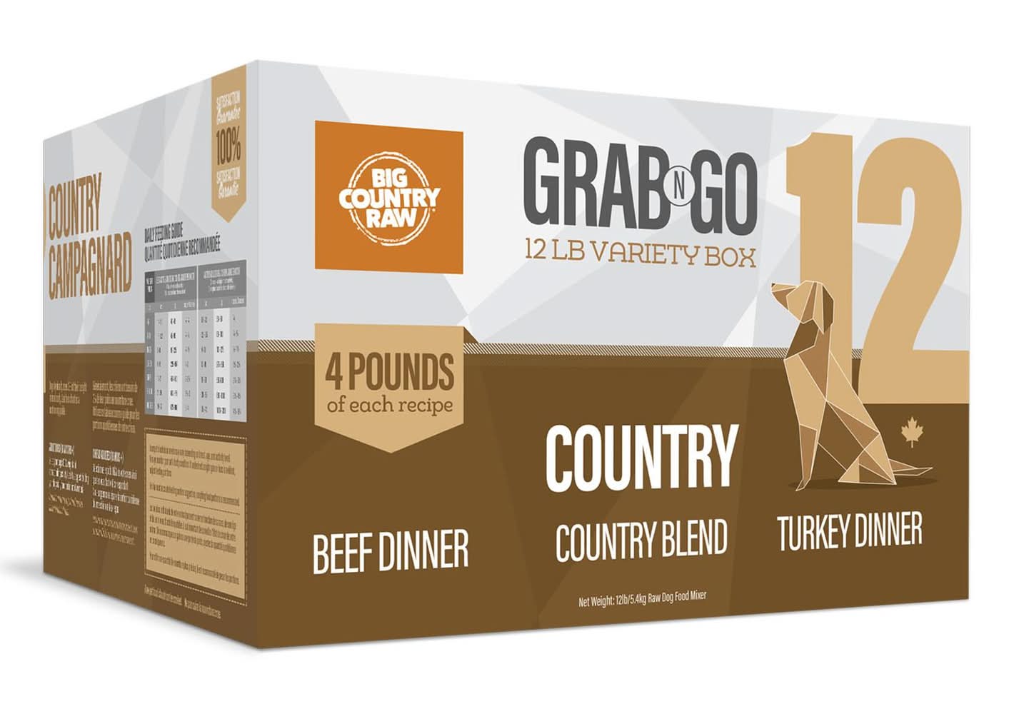 Big Country Raw Grab N Go Country Deal Dog Food, 12 lb