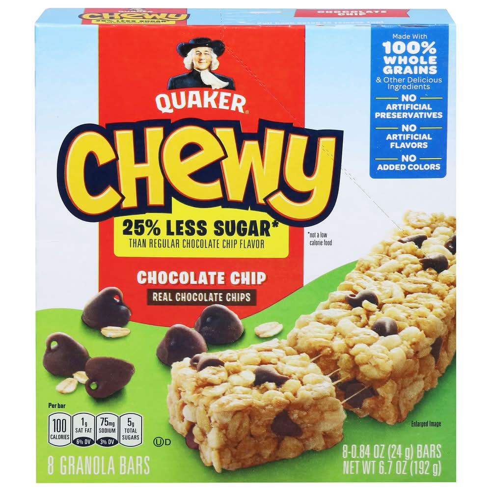 Quaker Chewy Granola Bars, Chocolate Chip (8 x 0.84 oz)