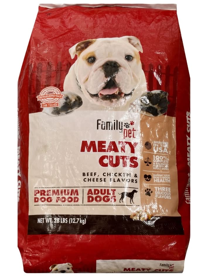 Family Pet Meaty Cuts Premium Adult Dry Dog Food, Assorted (28 lbs)